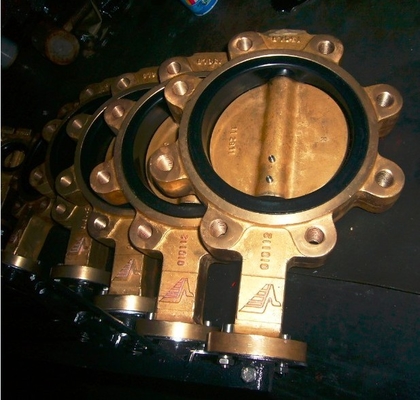Aluminum - Bronze Wafer Butterfly Valve , Triple Offset Butterfly Valve For Water Systems